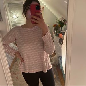 Loft Pink & White Open Back Tee